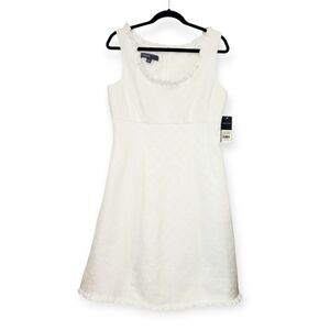 NWT Donna Ricco Textured Paper White Mini Dress
